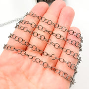 Black Rhodium Sterling Silver Cable Chain
